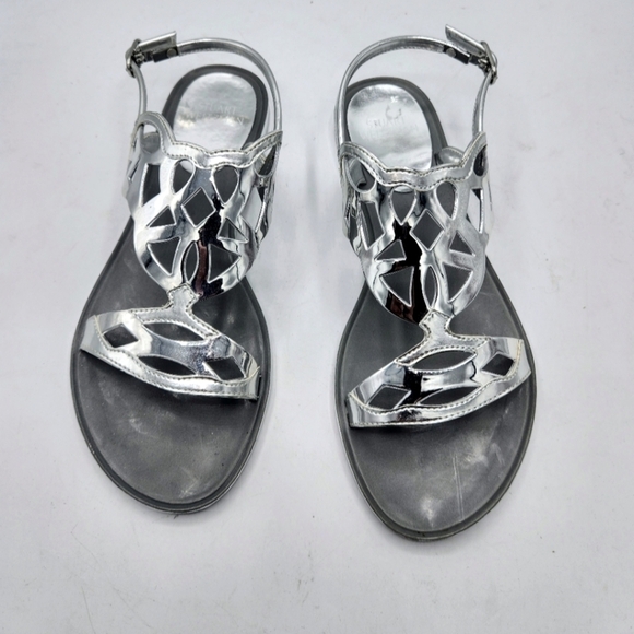STUART WEITZMAN Gelfisher Laser-Cut Jelly Sandals In Graphite Size 8 - Picture 2 of 7
